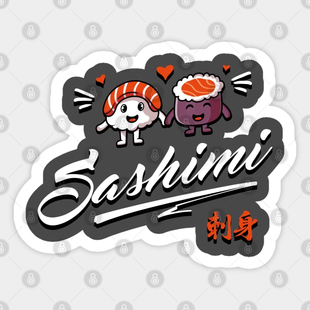Sashimi Sushi - I love Sahimi - Japanese Food Sticker by BabyYodaSticker